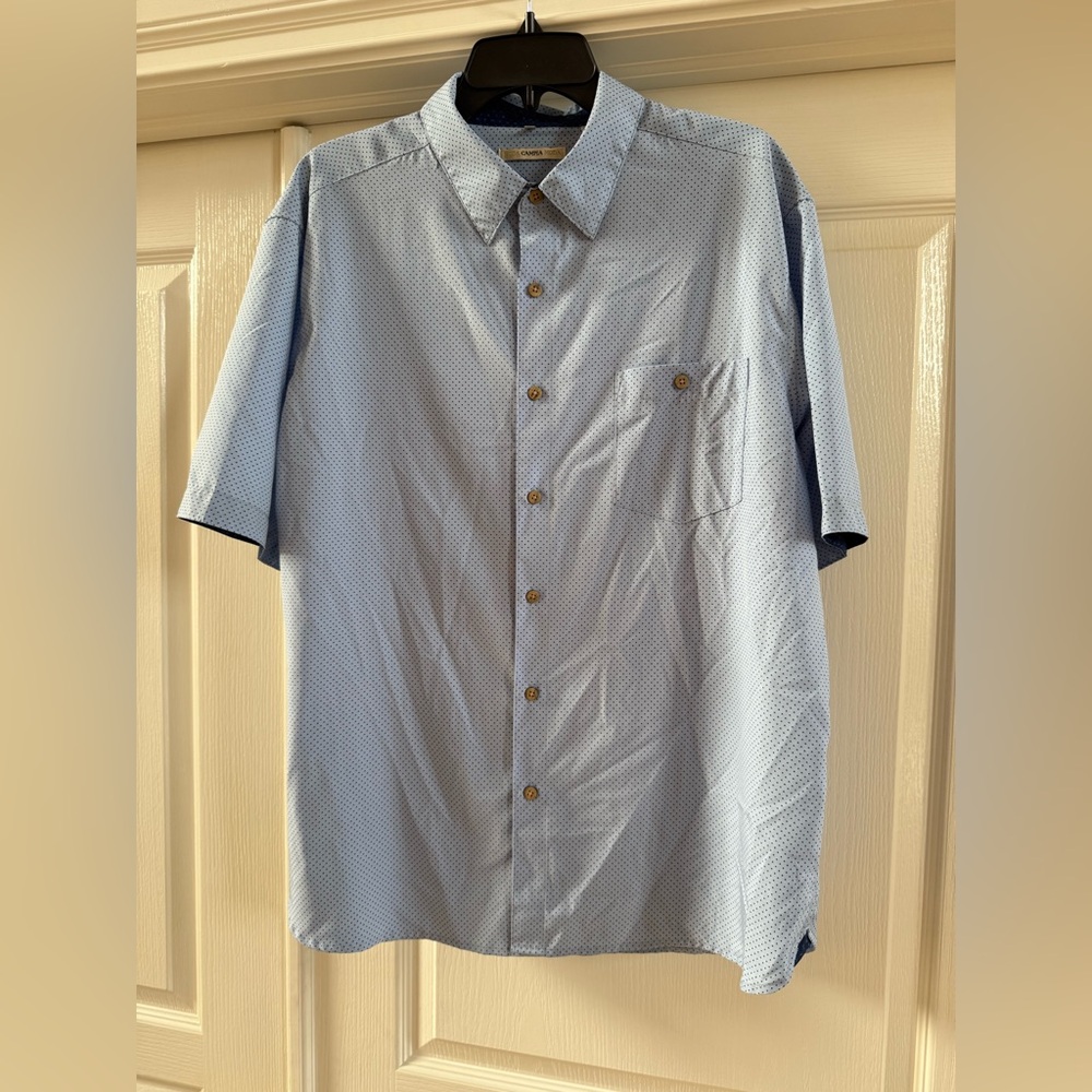 Moda Campia Moda Shirt Mens Large Regular Fit Button Up Short Sleeve Blue